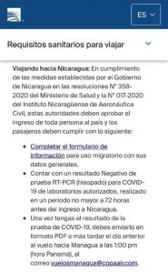 Requisitos Para Viajar A Nicaragua