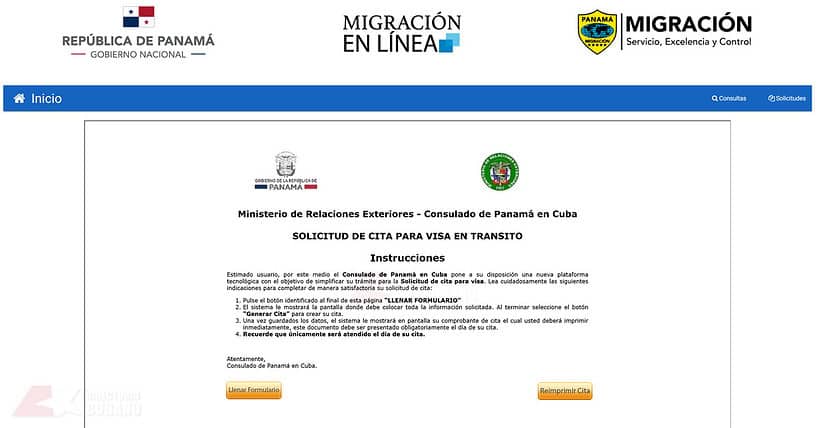 Migración Panamá responde sobre formulario de citas para visado de tránsito