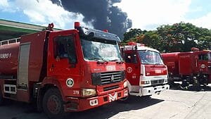 apagar el incendio en Matanzas