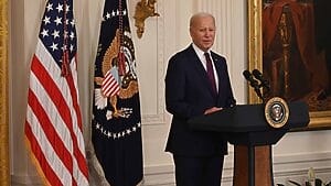 El presidente de Estados Unidos, Joe Biden, pronuncia un discurso en una conferencia de prensa de EE.UU.