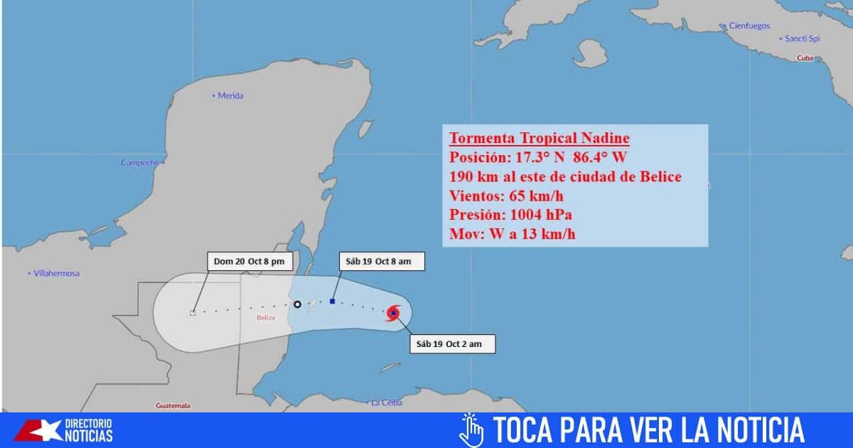 Tropical Storm Nadine forms in the western Caribbean