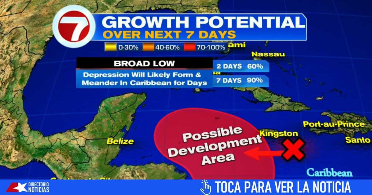 NHC increases the probability of cyclonic formation in the Caribbean to 90%